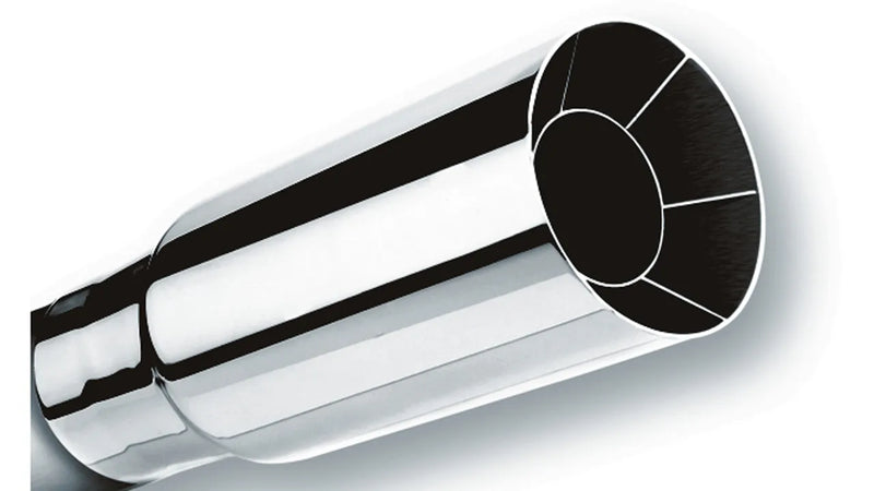 Borla Exhaust Polished Tip Single Round Intercooled - Inlet 2 1/4in. Outlet 2 1/2in