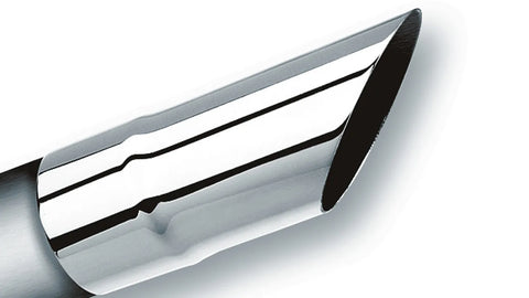 Borla Exhaust Polished Tip Single Round Angle-Cut - Inlet 2 1/2in. Outlet 2 1/2in