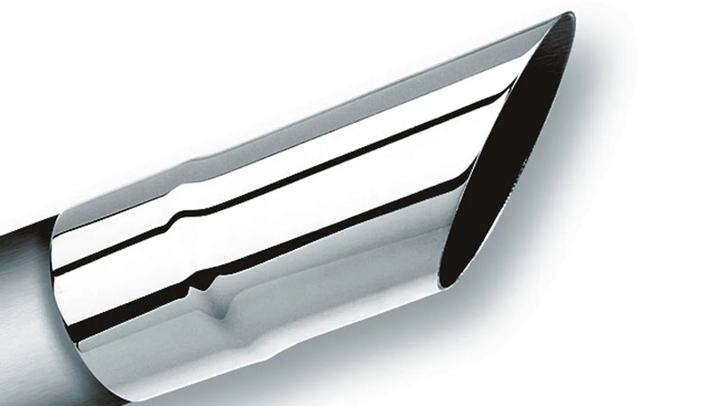 Borla Exhaust Polished Tip Single Round Angle-Cut - Inlet 2 1/2in. Outlet 2 1/2in
