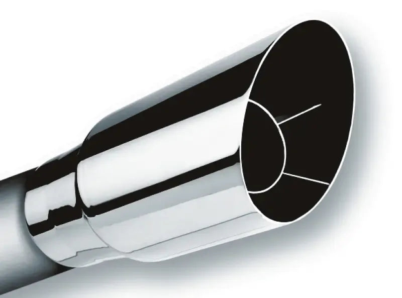 Borla Exhaust Polished Tip Single Round Angle-Cut - Inlet 2 1/2in. Outlet 3 1/2in