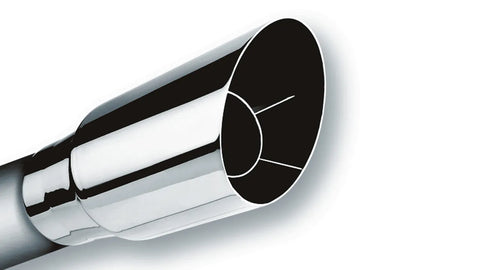 Borla Exhaust Polished Tip Single Round Angle-Cut - Inlet 3in. Outlet 3 1/2in