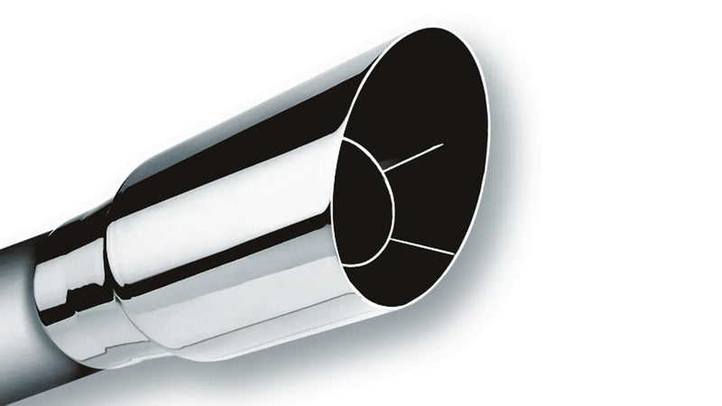 Borla Exhaust Polished Tip Single Round Angle-Cut - Inlet 3in. Outlet 3 1/2in