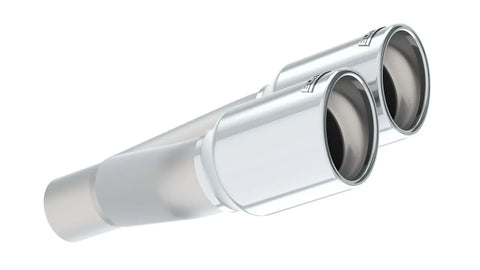 Borla Exhaust Polished Tip Dual Round Rolled Angle-Cut - Inlet 2in. Outlet 3in