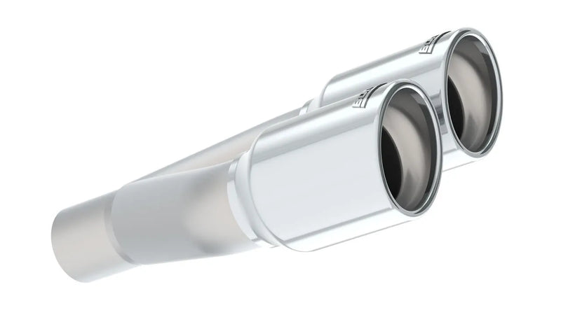 Borla Exhaust Polished Tip Dual Round Rolled Angle-Cut - Inlet 2in. Outlet 3in