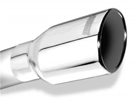 Borla Exhaust Polished Tip Single Round Rolled Angle-Cut w/Clamp
