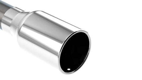 Borla Exhaust 2.5in Inlet 4in Single Round Rolled Edge Outlet x 8in Long Weld On Exhaust Tip