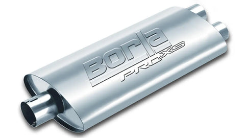 Borla Exhaust Center/Dual Oval 2.5in In/Dual 2.5in Out 19in x 4in x 9.5in Notched PRO-XS Muffler