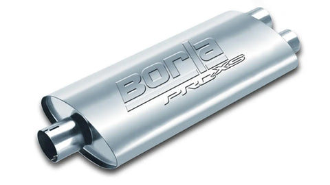 Borla Exhaust Center/Dual Oval 3in In / 2.5in Out 19in x 4in x 9.5in Notched PRO-XS Muffler