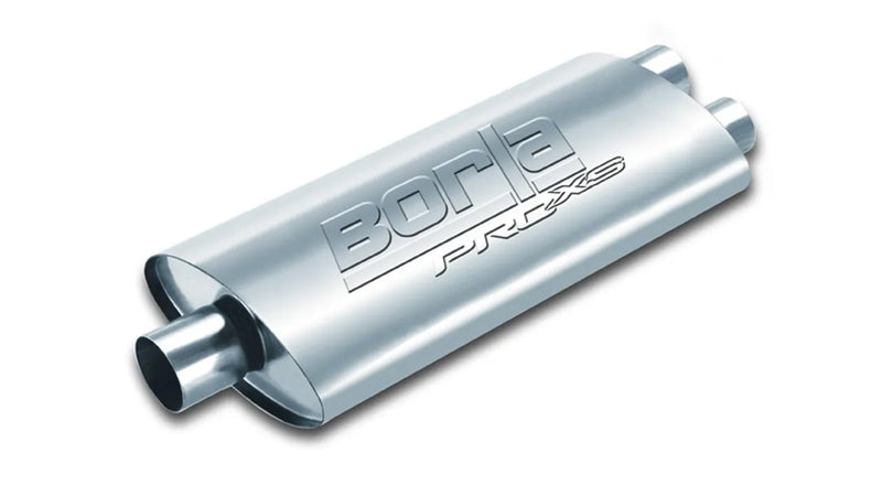 Borla Exhaust Pro-XS 2.5in Tubing 19in x 4in x 9.5in Oval Center/Dual Muffler