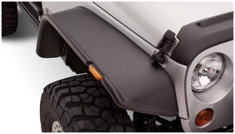 Bushwacker Flat Style Fender Flares 2pc (Wrangler 07-18) — fits Jeep Wrangler
