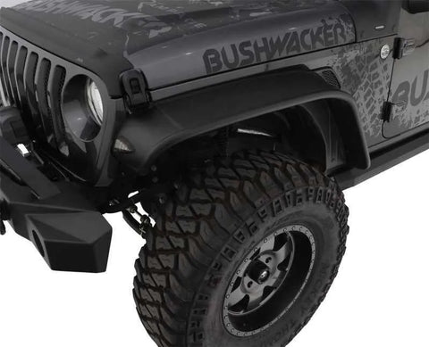 Bushwacker Flat Style Front Fender Flares 2pc (Wrangler JL 18-22) — fits Jeep Gladiator