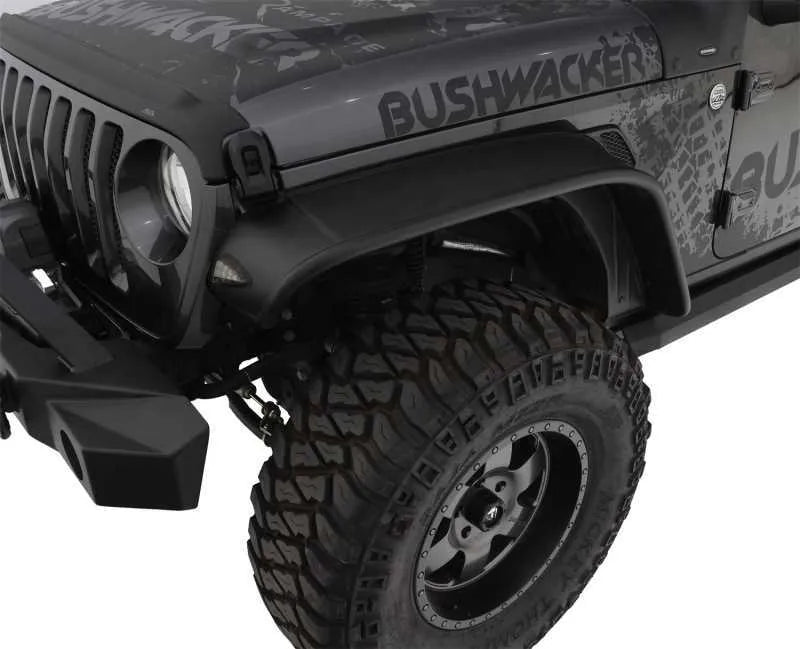 Bushwacker Flat Style Front Fender Flares 2pc (Wrangler JL 18-22) — fits Jeep Gladiator