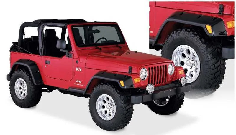 Bushwacker Pocket Style Fender Flares 4pc (Wrangler TJ 97-06) — fits Jeep Wrangler