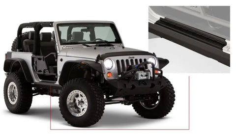 Bushwacker Trail Armor Rocker Panel and Sill Plate Cover - Black (Wrangler 07-18) — fits Jeep Wrangler