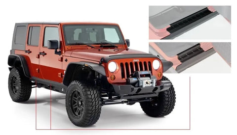 Bushwacker Trail Armor Rocker Panel and Sill Plate Cover - Black (Wrangler 07-18) — fits Jeep Wrangler