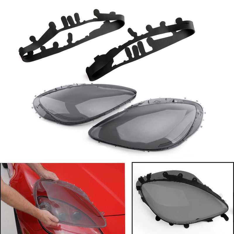 Corvette C6 Smoke Headlight Lens & Black Gaskets Kit (2005-2013)