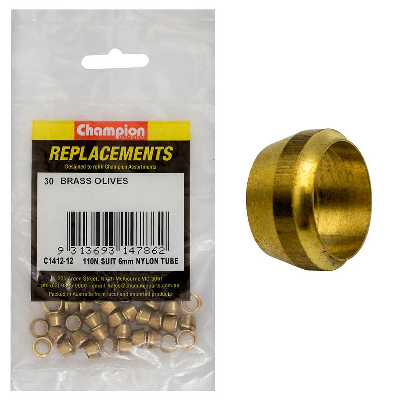 Champion Fasteners Compression Sleeve Brass 6mm Suits