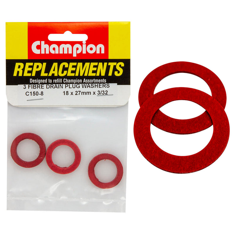 Champion Fasteners Washer Flat Fibre 18 X 27mm X 3/32In