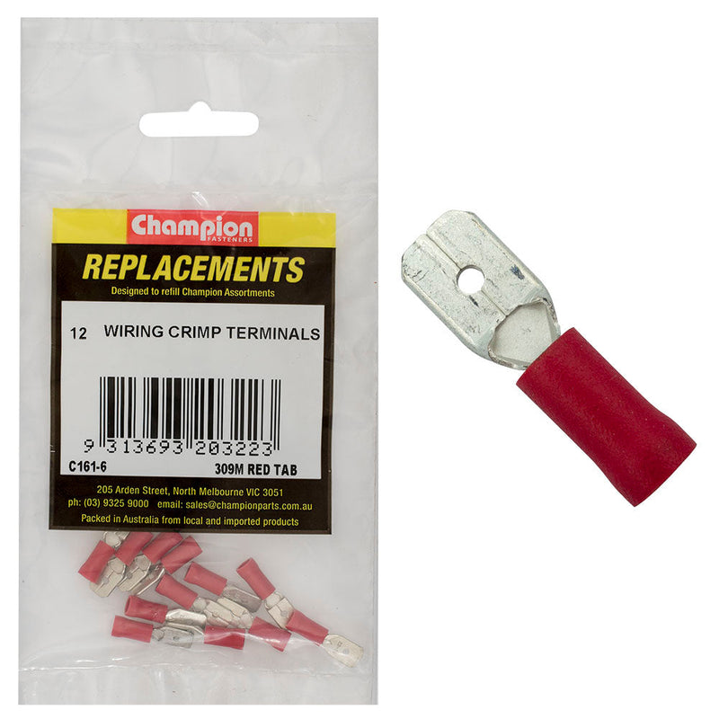 Champion Fasteners Crimp Terminal Blade Male Red 6.3mm