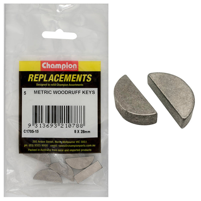 Champion Fasteners Woodruff Key 8 X 28mm C1705-15