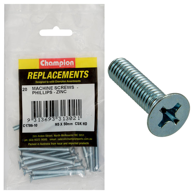 Champion Fasteners Machine Screw Csk Phillips M5 X 50mm