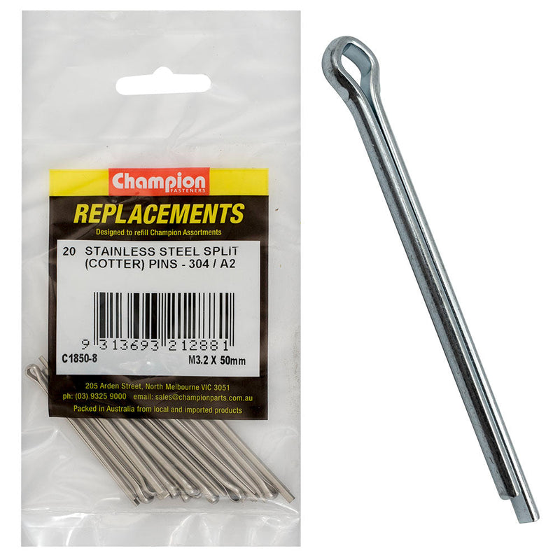 Champion Fasteners Split Pin Stainless Steel 3.2 X 50mm