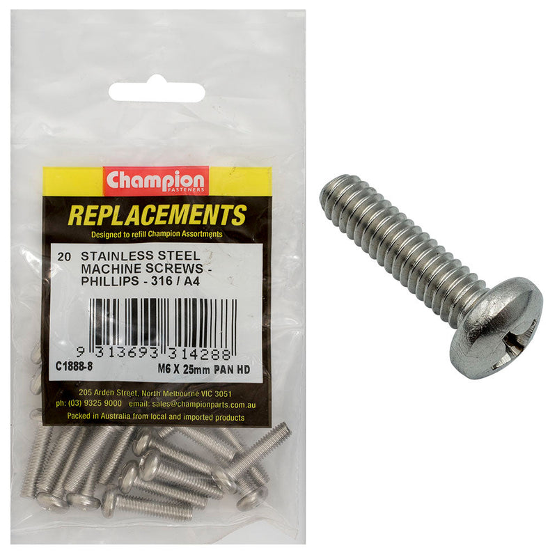 Champion Fasteners Machine Screw Pan Phillips Stainless