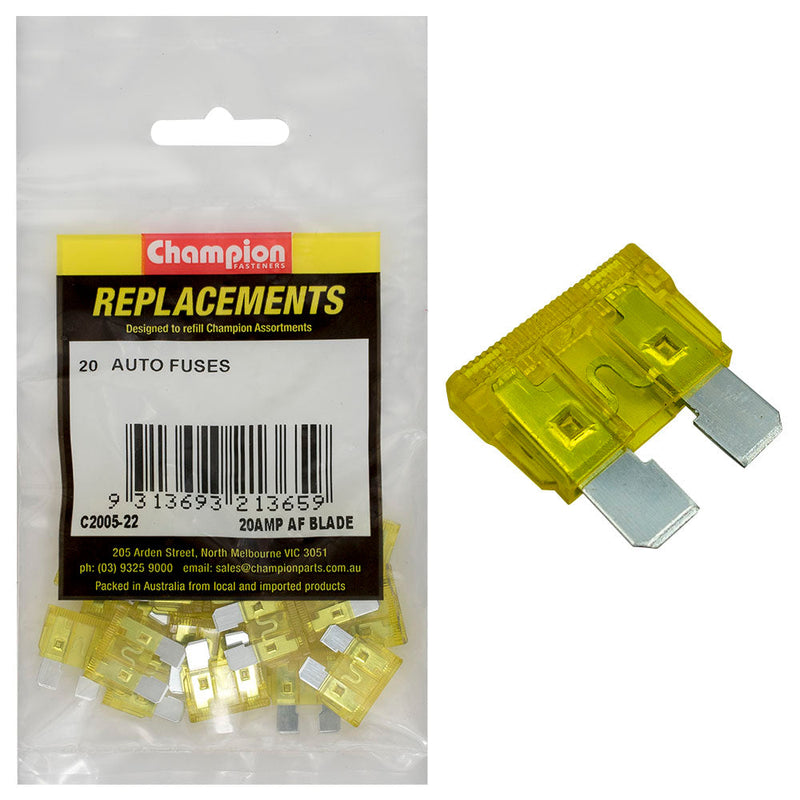 Champion Fasteners Fuse Blade Af 20Amp Yellow C2005-22