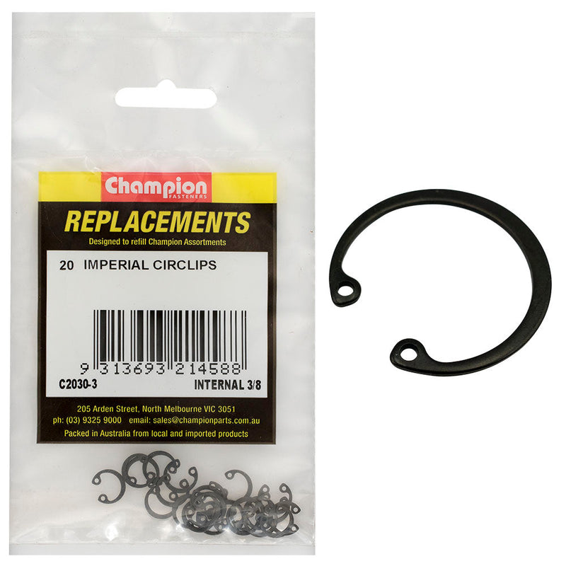 Champion Fasteners Circlip Internal Shaft 3/8In (Rtw10)