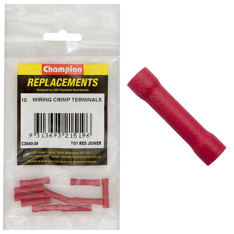 Champion Fasteners Crimp Terninal Butt Splice Red C2040-24