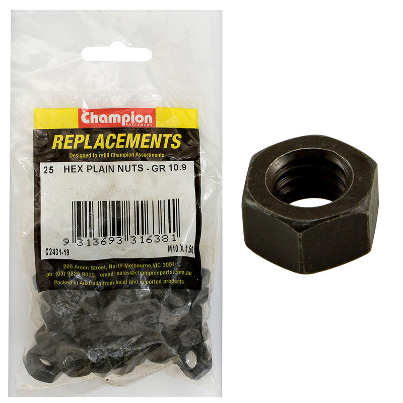 Champion Fasteners Hex Plain Nut High Tensile M10 X