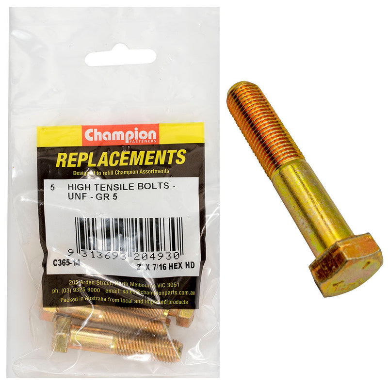 Champion Fasteners Hex Bolt High Tensile 7/16In X 2In Unf
