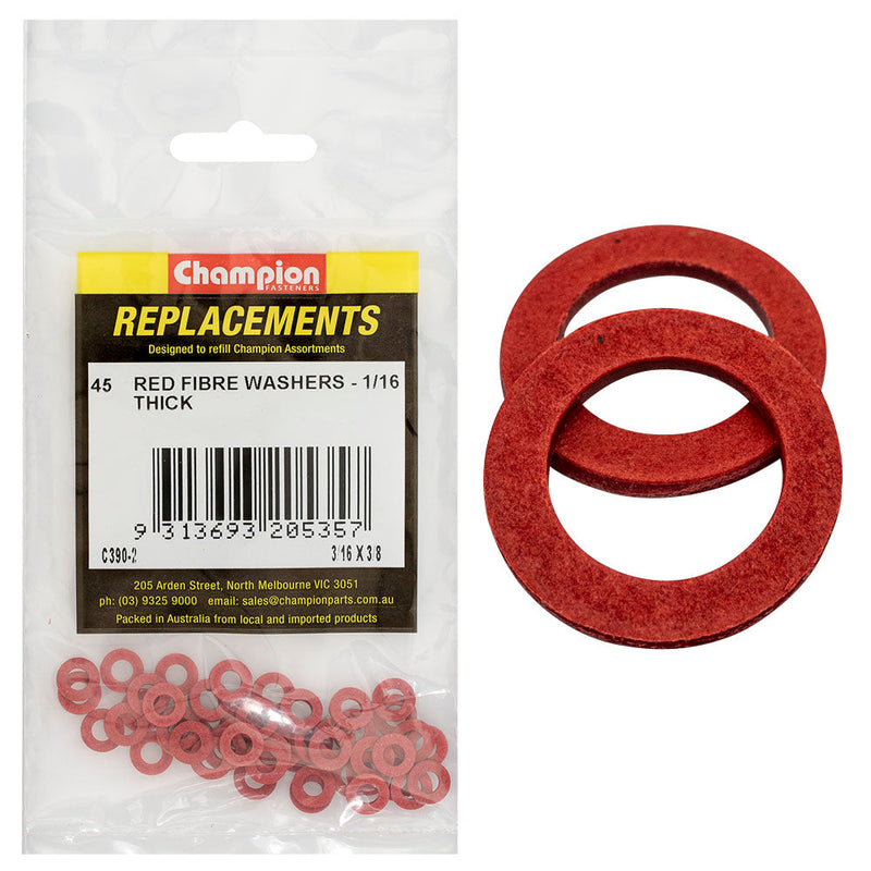 Champion Fasteners Washer Flat Fibre 3/16In X 3/8In X