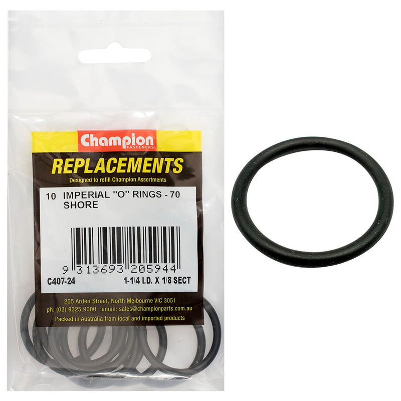 Champion Fasteners O Ring Nitrile Rubber 70 Shore 1/4In X