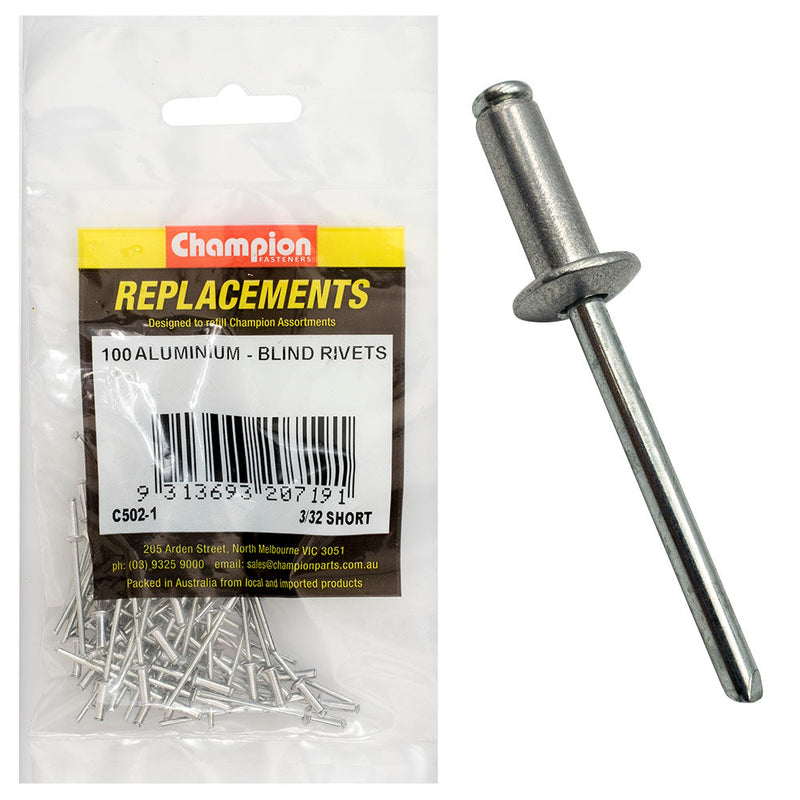 Champion Fasteners Rivet Blind Aluminium 2.4 X 7.37mm