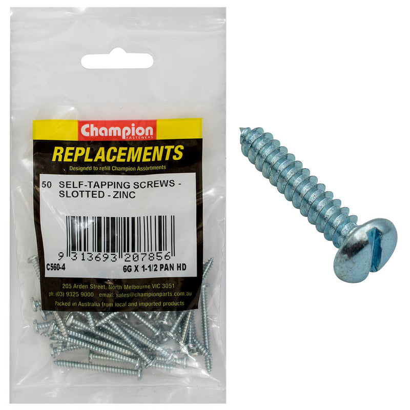 Champion Fasteners Self Tapper Screw Pan Slot 3.5 X 38mm