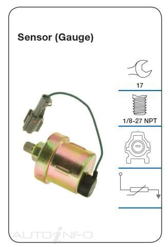 Tridon Oil Pressure Switch for Gauge - TPS130