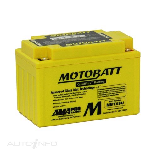 Motobatt Battery Motobatt 12V CCA160 - MBTX9U