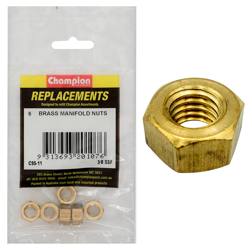 Champion Fasteners Manifold Nuts 3/8Bsf C95-11