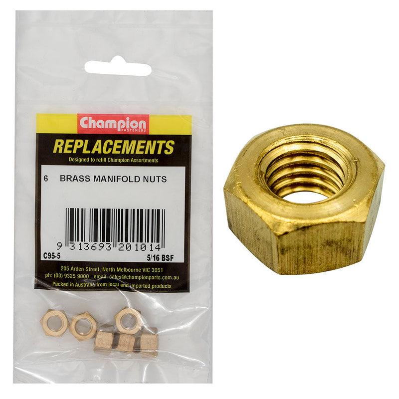 Champion Manifold Nut Brass 5/16in BSF C95-5
