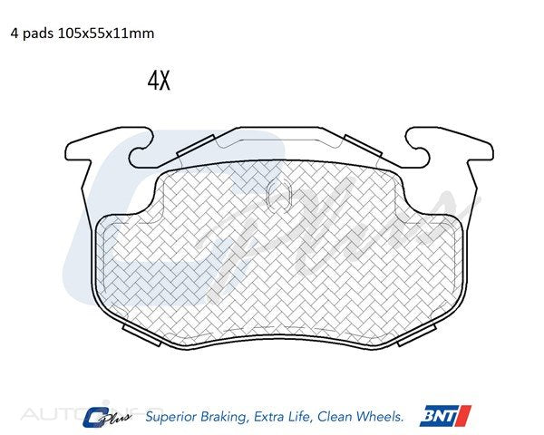 C-Plus Brake Pads Rear Citroen Peugeot Renault 87-On - DB1301CP