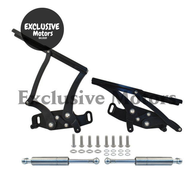 Chevy Camaro Bonnet Hinge Kit Black Billet Aluminum (1967-1969)