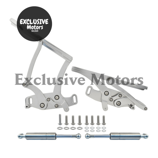 Chevy Camaro Bonnet Hinge Kit Silver Billet Aluminium (1967-1969)