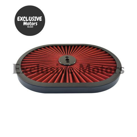 Oval Top 11-3/8" Red Air Cleaner