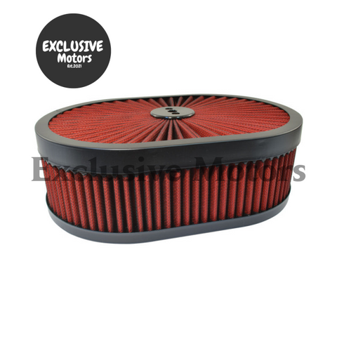 Oval Air Cleaner 11-3/8" x 3" Red