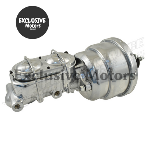 GM 1-1/8" Bore Chrome Master Cylinder & 7" Dual Brake Booster (1964-1972)