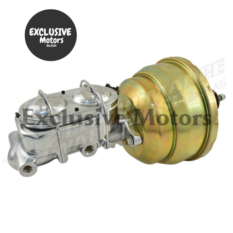 GM 1-1/8" Chrome Master Cylinder & 8" Zinc Dual Brake Booster (1964-1972)