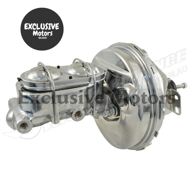 GM 1-1/8" Bore Chrome Master Cylinder & 9" Brake Booster (1964-1972)