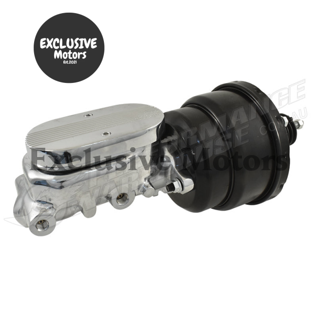 Universal 1" Bore Finned Master Cylinder & 7" Dual Brake Booster (All Years)