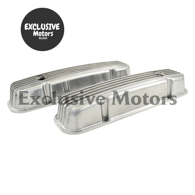 Pontiac V8 326-455 Polished Finned Valve Covers Tall (1963-1979)